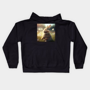 cheerful, laughing bunny Kids Hoodie